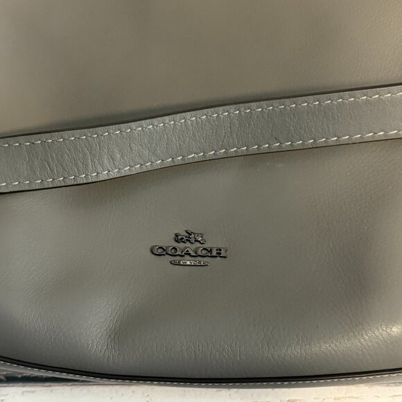 Coach Leather Crossbody Bag Gray Women’s Adjustable Strap Purse - Picture 3 of 12